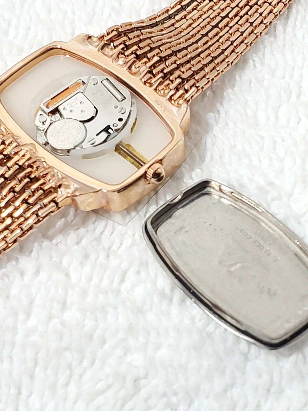 Anne Klein Women's Rose Gold Tone Diamond Mother Pearl Dial 1 Jewel Multi Strand